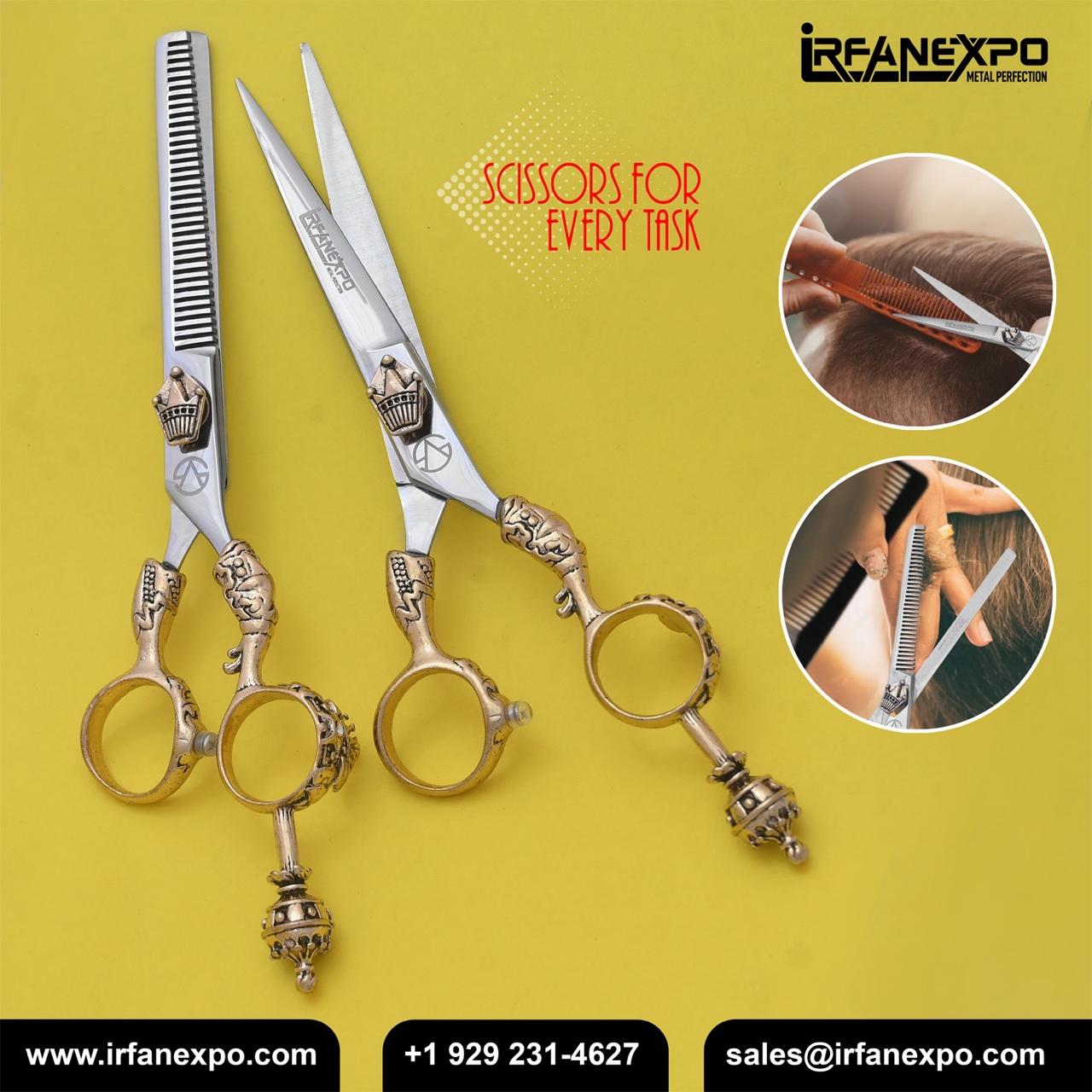 Crown Handle Barber Scissors Set