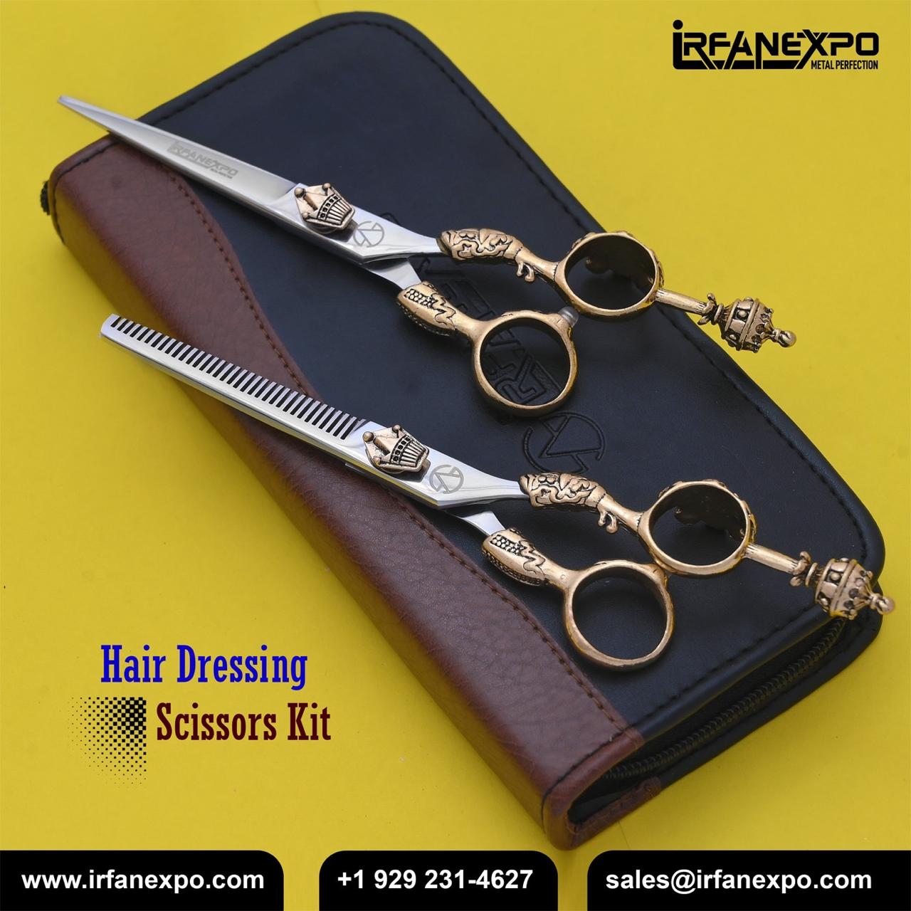 Crown Handle Barber Scissors Set