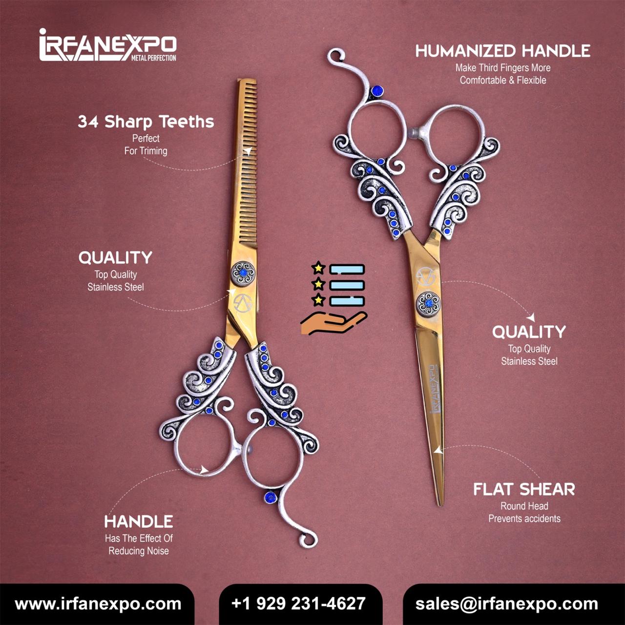 "Ornate Blue Accent Scissors"